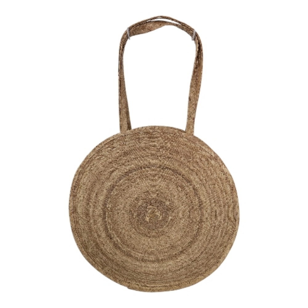 TRIBE Handwoven Circle Palm Leaf Tote Bag | Boho Summer Beach Bag | NWOT